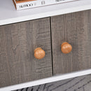 Particle Board Multi-Compartment Shelving Unit - White/Brown