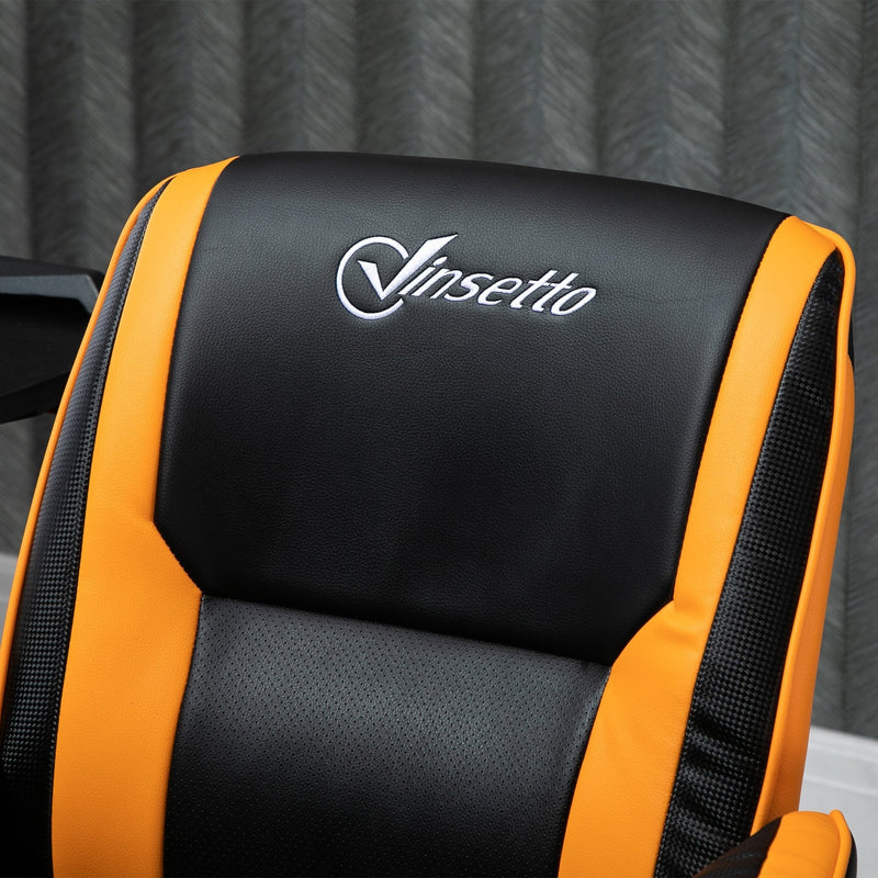 Vinsetto PU Leather Upholstered Gaming Chair Yellow/Black