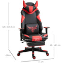 Vinsetto PU Leather Gaming Office Chair Bull Horn Headrest Gaming Chair w/ Retractable Footrest Red