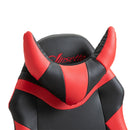 Vinsetto PU Leather Gaming Office Chair Bull Horn Headrest Gaming Chair w/ Retractable Footrest Red