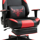 Vinsetto PU Leather Gaming Office Chair Bull Horn Headrest Gaming Chair w/ Retractable Footrest Red