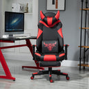 Vinsetto PU Leather Gaming Office Chair Bull Horn Headrest Gaming Chair w/ Retractable Footrest Red