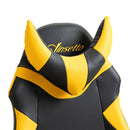 Vinsetto PU Leather Bull Horn Headrest Gaming Chair w/ Retractable Footrest Yellow