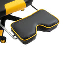 Vinsetto PU Leather Bull Horn Headrest Gaming Chair w/ Retractable Footrest Yellow
