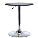 Chrome Steel Height Adjustable Round Bar Table Dinning Table Black
