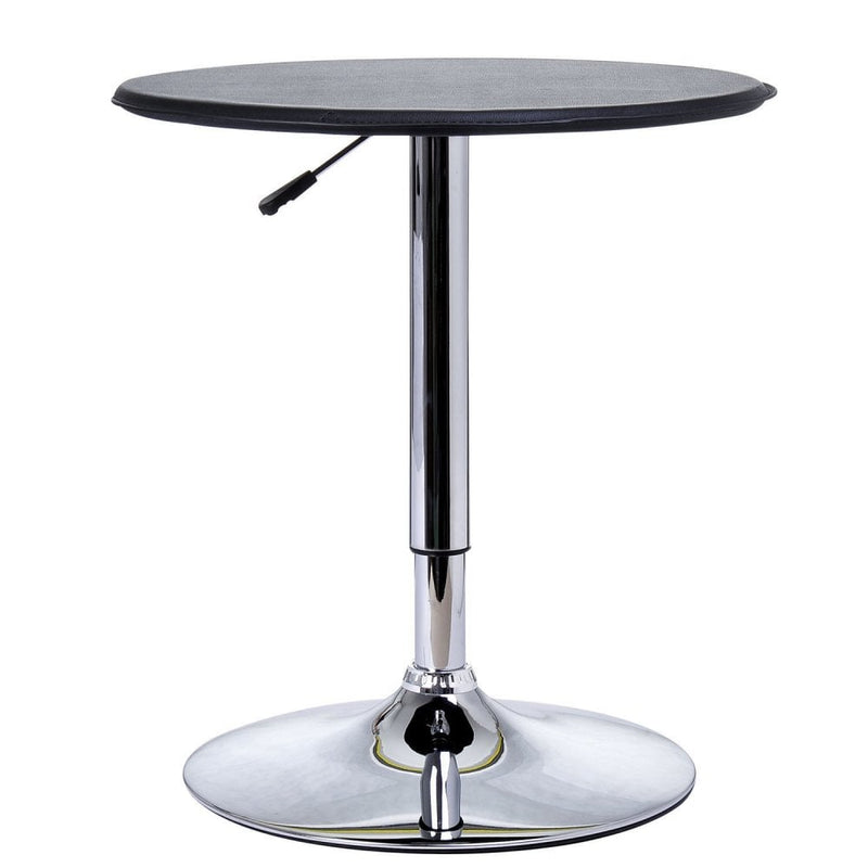 Chrome Steel Height Adjustable Round Bar Table Dinning Table Black