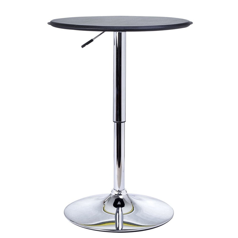 Chrome Steel Height Adjustable Round Bar Table Dinning Table Black