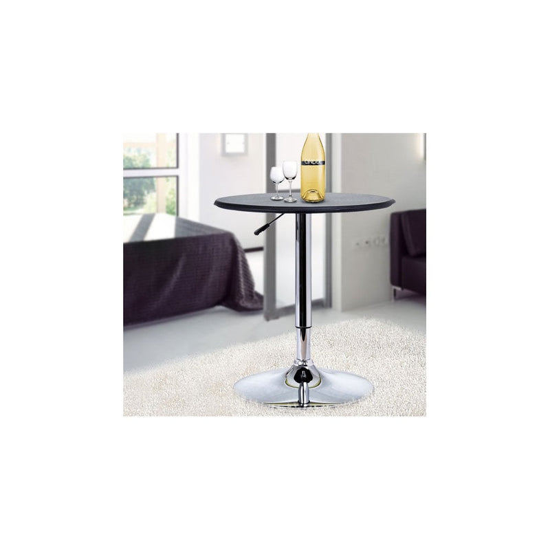 Chrome Steel Height Adjustable Round Bar Table Dinning Table Black