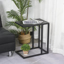 Steel Frame C-Shaped Side Table Black