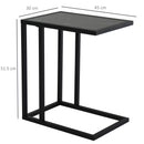 Steel Frame C-Shaped Side Table Black