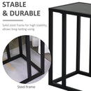 Steel Frame C-Shaped Side Table Black