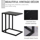 Steel Frame C-Shaped Side Table Black