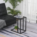 Steel Frame C-Shaped Side Table Black