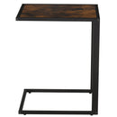 Steel Frame C-Shaped Side Table Brown