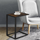 Steel Frame C-Shaped Side Table Brown