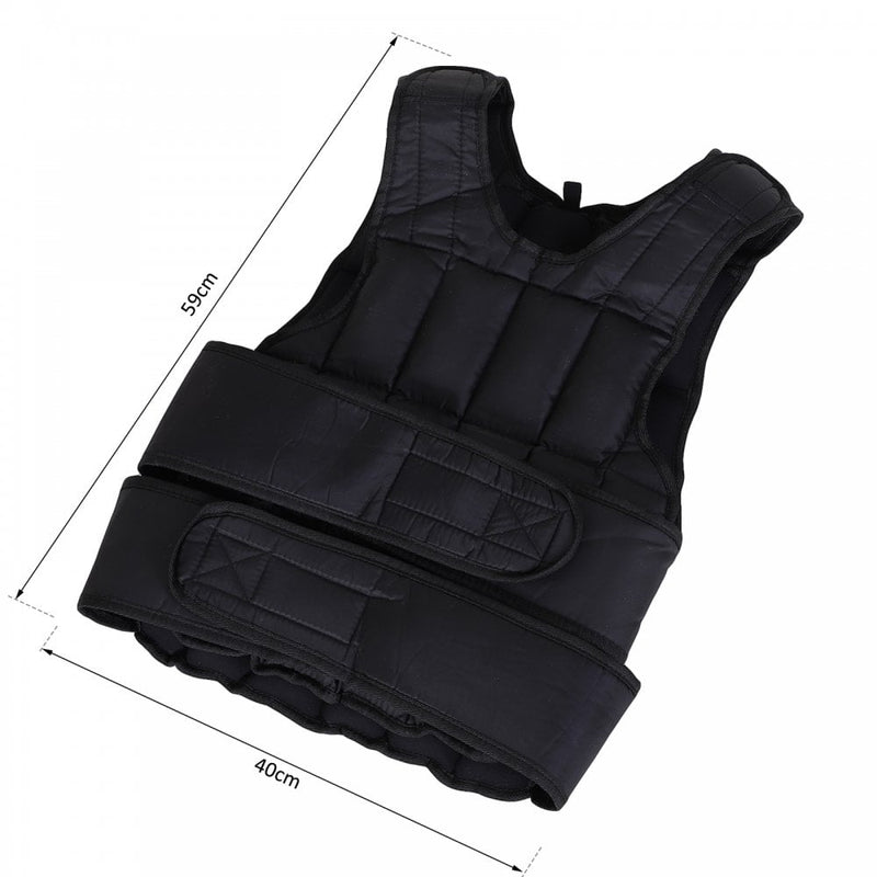 20kg Adjustable Metal Sand Weight Vest Black