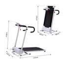 Steel Folding Motorized Home Treadmill W/ LCD Monitor White