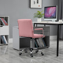 Vinsetto Executive PU Swivel Office Chair Armchair With Adjustable Height 5 Wheels Thick Padding Moulded Seat Home Work Pink Study