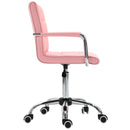 Vinsetto Executive PU Swivel Office Chair Armchair With Adjustable Height 5 Wheels Thick Padding Moulded Seat Home Work Pink Study