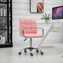 Vinsetto Executive PU Swivel Office Chair Armchair With Adjustable Height 5 Wheels Thick Padding Moulded Seat Home Work Pink Study
