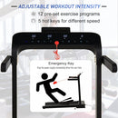HOMCOM 600W Foldable Steel Motorised Treadmill Running Machine w/ LCD Monitor Black