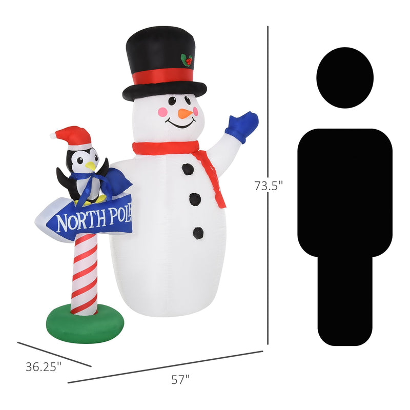2.4m LED Polyester Outdoor Christmas Inflatable Snow Man