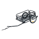 HOMCOM Folding Frame Bike Cargo Trailer Extra Bicycle Storage Carrier W/Hitch-Black