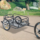 HOMCOM Folding Frame Bike Cargo Trailer Extra Bicycle Storage Carrier W/Hitch-Black