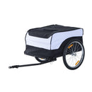 Bicycle Cargo Trailer Cover Black White Bike in Steel Frame Folding Extra Storage Carrier with Removable Cover and Hitch Bike