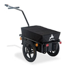 HOMCOM Bike Trailer Stroller Cargo Trailer Black W/Carrier Utility Luggage Bicycle Cart Garden Trolley Wheels