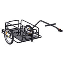 Folding Bicycle Cargo Storage Trolley Cart And Luggage Trailer With Hitch Black