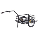 Folding Bicycle Cargo Storage Trolley Cart And Luggage Trailer With Hitch Black