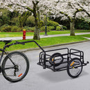 Folding Bicycle Cargo Storage Trolley Cart And Luggage Trailer With Hitch Black