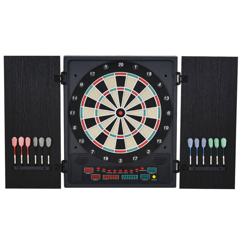 HOMCOM MDF LED Electronic Dartboard w/ 12 Darts