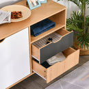 Particle Board 5-Compartment Elevated Storage Unit Black/White