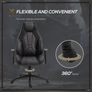 Vinsetto PU Leather Upholstered Adjustable-Sit Home Office Chair Grey/Black