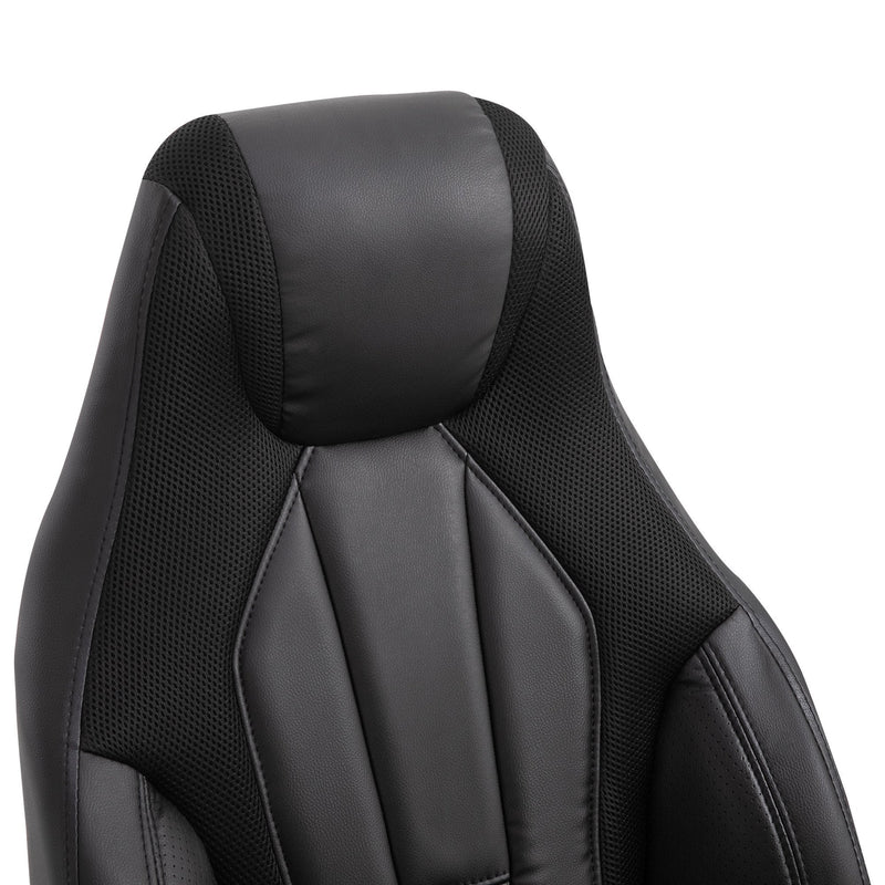 Vinsetto PU Leather Upholstered Adjustable-Sit Home Office Chair Grey/Black