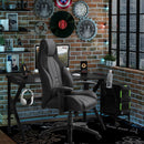 Vinsetto PU Leather Upholstered Adjustable-Sit Home Office Chair Grey/Black