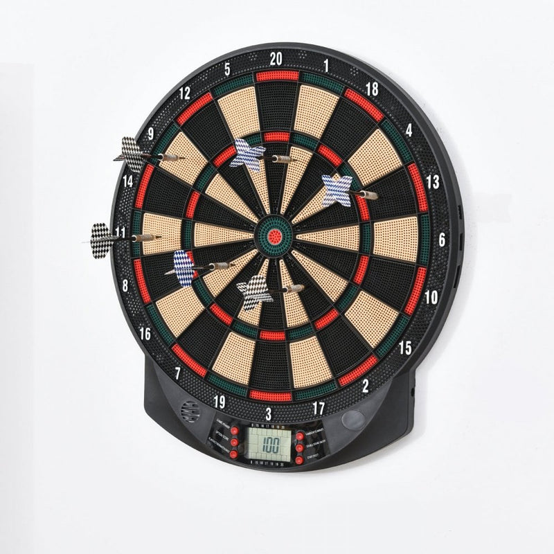 HOMCOM Plastic Electronic Dartboard w/ 6 Darts Black