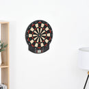 HOMCOM Plastic Electronic Dartboard W/ 6 Darts Black