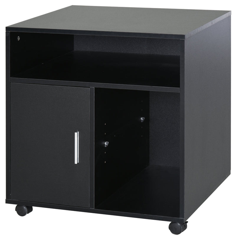 Particle Board 4-Compartment Storage Unit Black