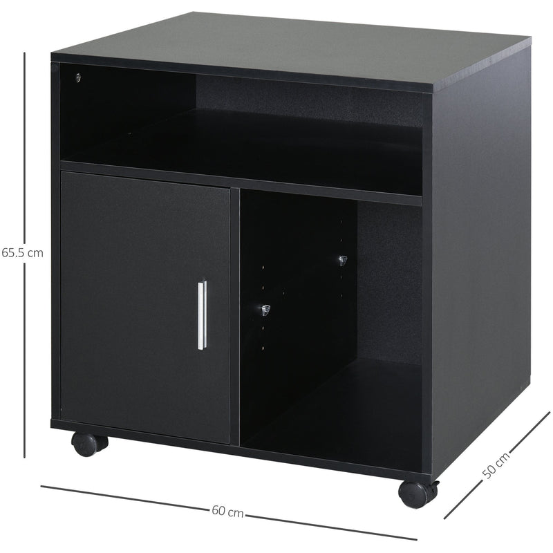 Particle Board 4-Compartment Storage Unit Black