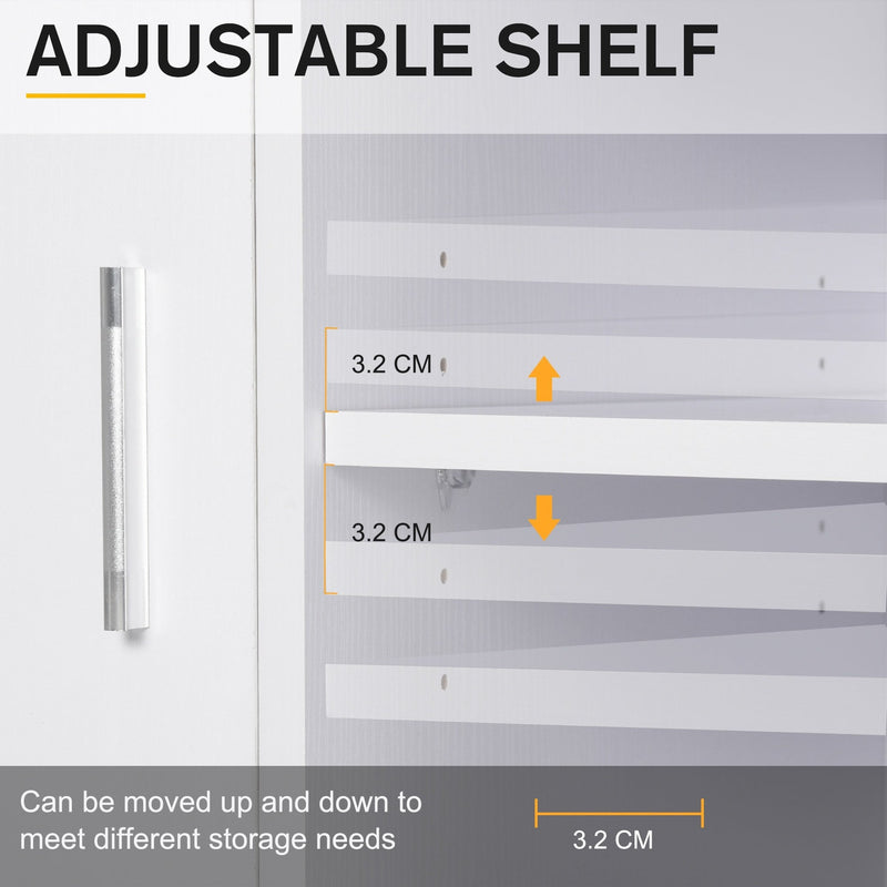 Particle Board 4-Compartment Storage Unit White