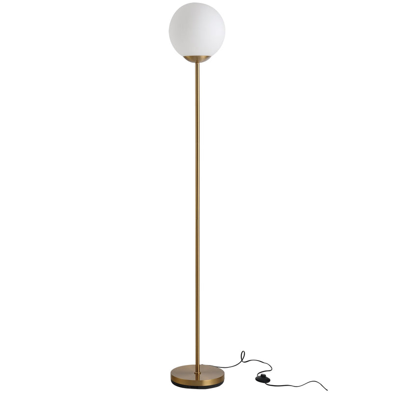 HOMCOM Steel Glass Sphere Floor Lamp Gold
