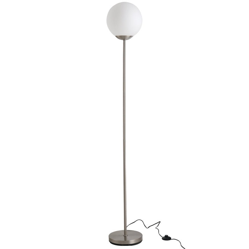 HOMCOM Steel Glass Sphere Floor Lamp Grey