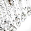 HOMCOM Crystal Glass Droplet Ceiling Pendant w/ Drum Shade Silver