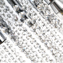 HOMCOM Crystal Glass Droplet Ceiling Pendant w/ Drum Shade Silver