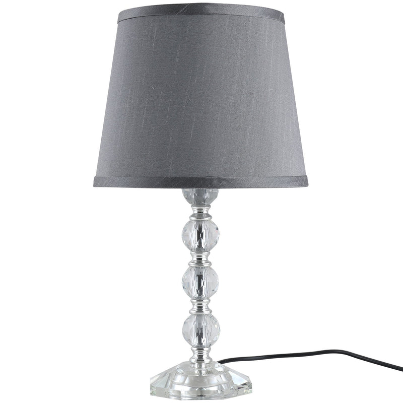 HOMCOM Crystal Glass Bedside Table Lamp Grey