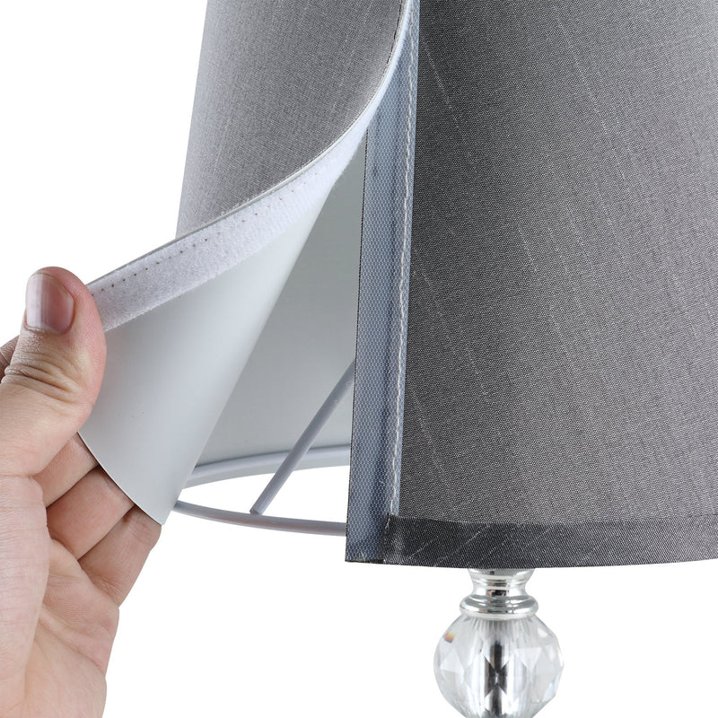 HOMCOM Crystal Glass Bedside Table Lamp 40cmH Grey
