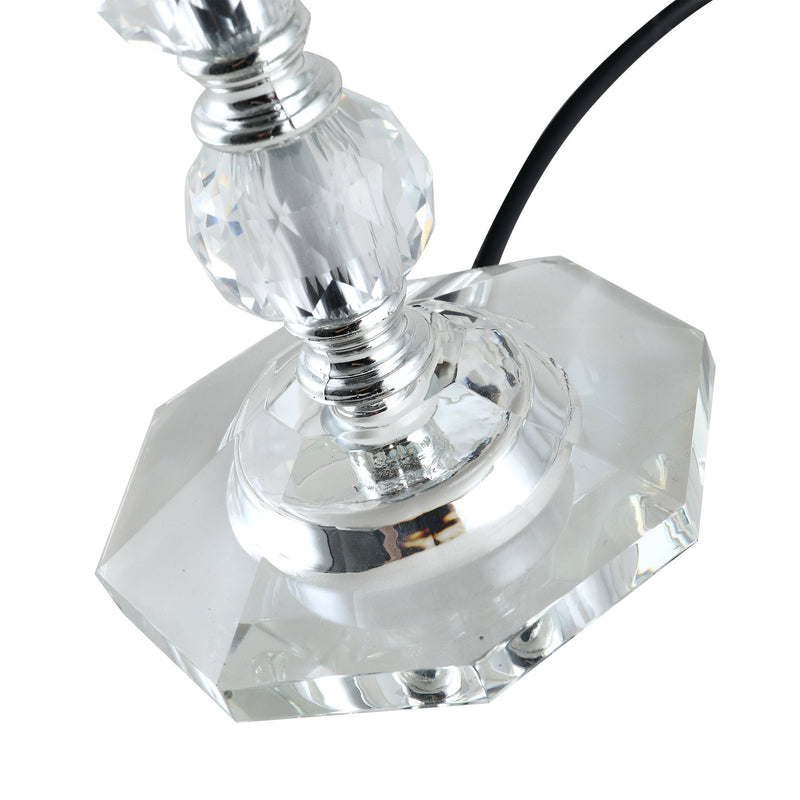 HOMCOM Crystal Glass Bedside Table Lamp 40cmH Grey
